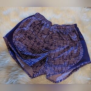 NIKE TEMPO Women's Dri-FIT Mid-Rise Brief-Lined Running Shorts Purple Pattern